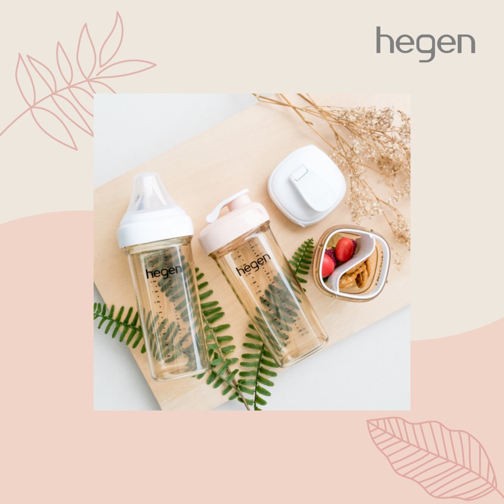 Our feeding and drinking bottles are available in three sizes, all the way up to 330ml, for when bubs is starting to need a bigger portion! 💖⁠ ⁠ 👉 Click the link to shop the collection! l8r.it/RPcY #hegenuk #hegen #cherishnaturesgift #baby #babybottles