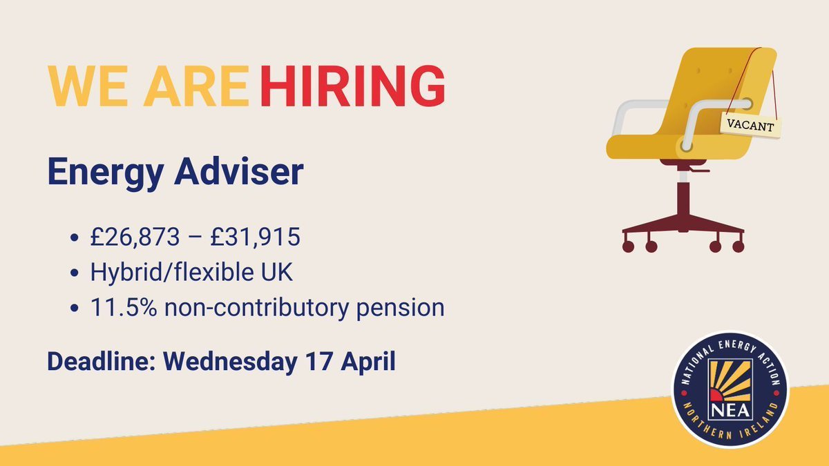 Last chance to join our team as an Energy Adviser. You'll provide crucial advice to the most vulnerable struggling during the #EnergyCrisis. Find out more and apply here: buff.ly/3VSmBlD