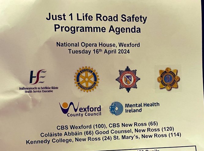 Ger Carthy from National
Ambulance service presenting to just under 500 TY students from across Co. Wexford at Just 1Life road safety awareness program. #roadsafetyawareness #empoweringyouth