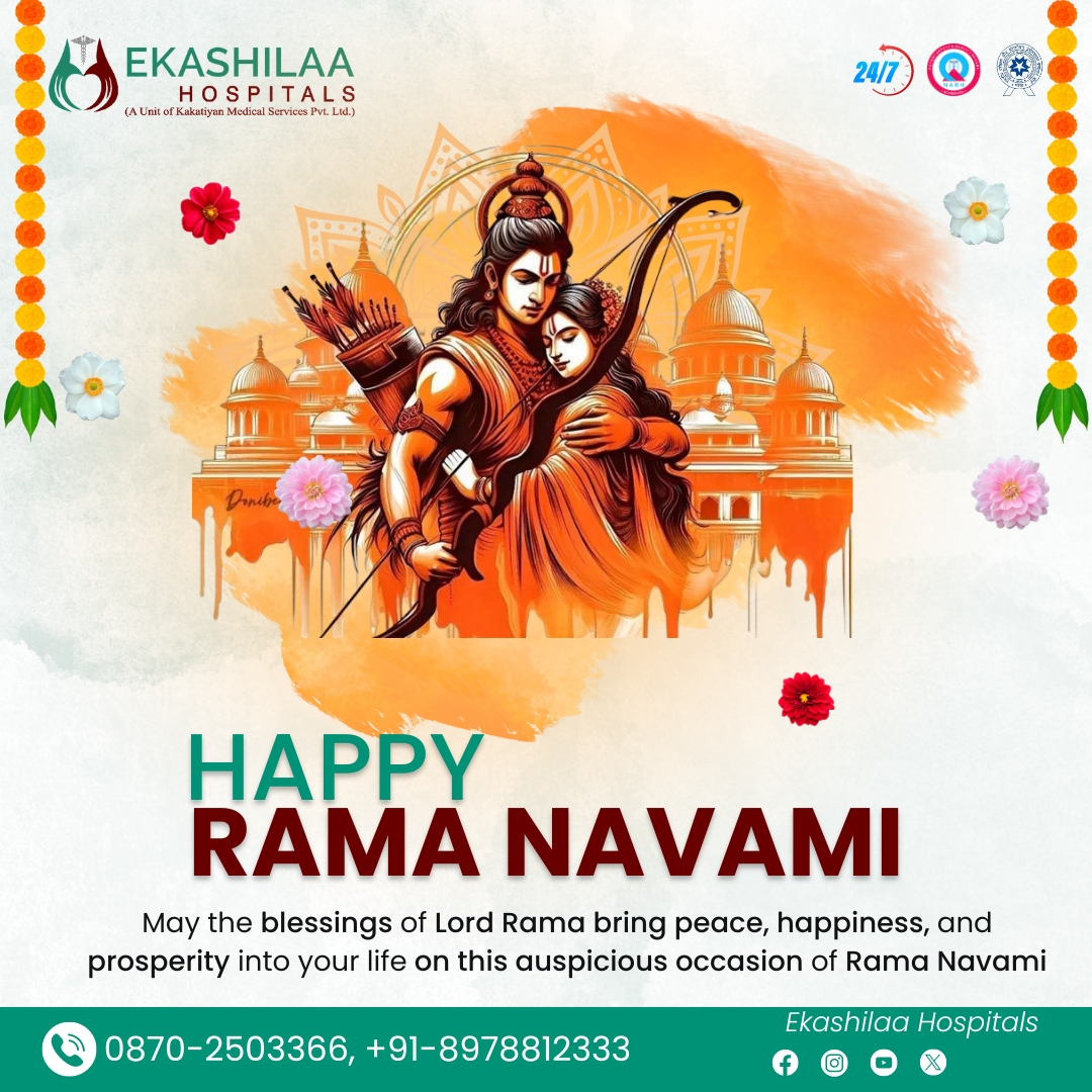 On this auspicious Sri Ram Navami, may the blessings of Lord Rama illuminate your path with peace, prosperity, and fulfillment. 🙏🌸 #SriRamNavami #DivineBlessings #ekashilaahospitals #warangal #PeaceAndProsperity #SpiritualHarmony #Ram #rammandir #rammandir #JaiSriRam