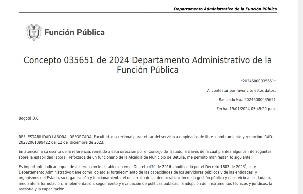 cabogadosa1's tweet photo. Concepto del DAFP donde analiza la estabilidad laboral reforzada de los servidores de libre nombramiento y remoción
https://t.co/DuCf3BQUmr https://t.co/a03qE225uf