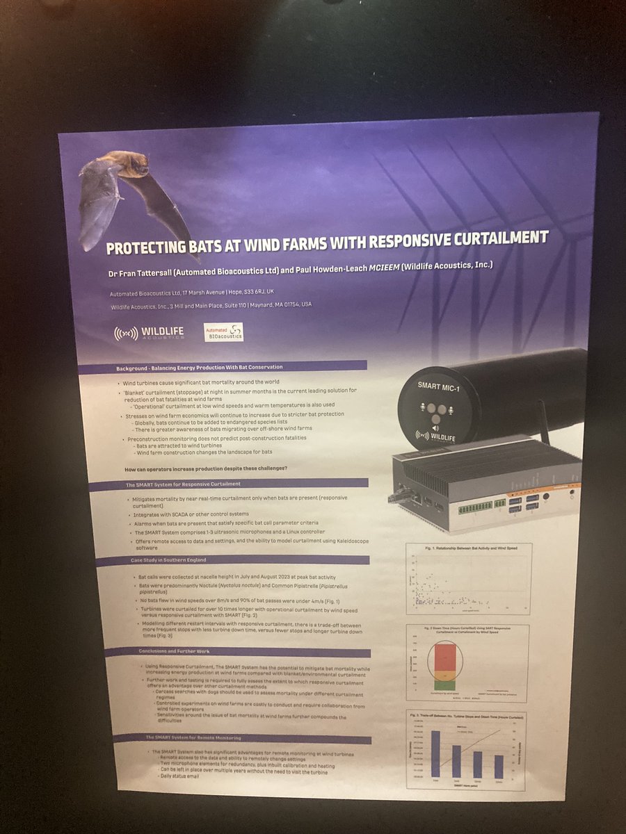 Autobioacoust's tweet photo. If you are at the #landusesummit we have a poster in collaboration with @WildlifeAcoust on smart wind turbine curtailment https://t.co/ZHdi0RbHjj