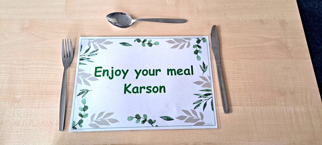 EmmaZollner87's tweet photo. Ready for dinner in our #nurture #ks2 classroom. #thisap #primary @Head_TheHeights https://t.co/pAHv0TuGZu