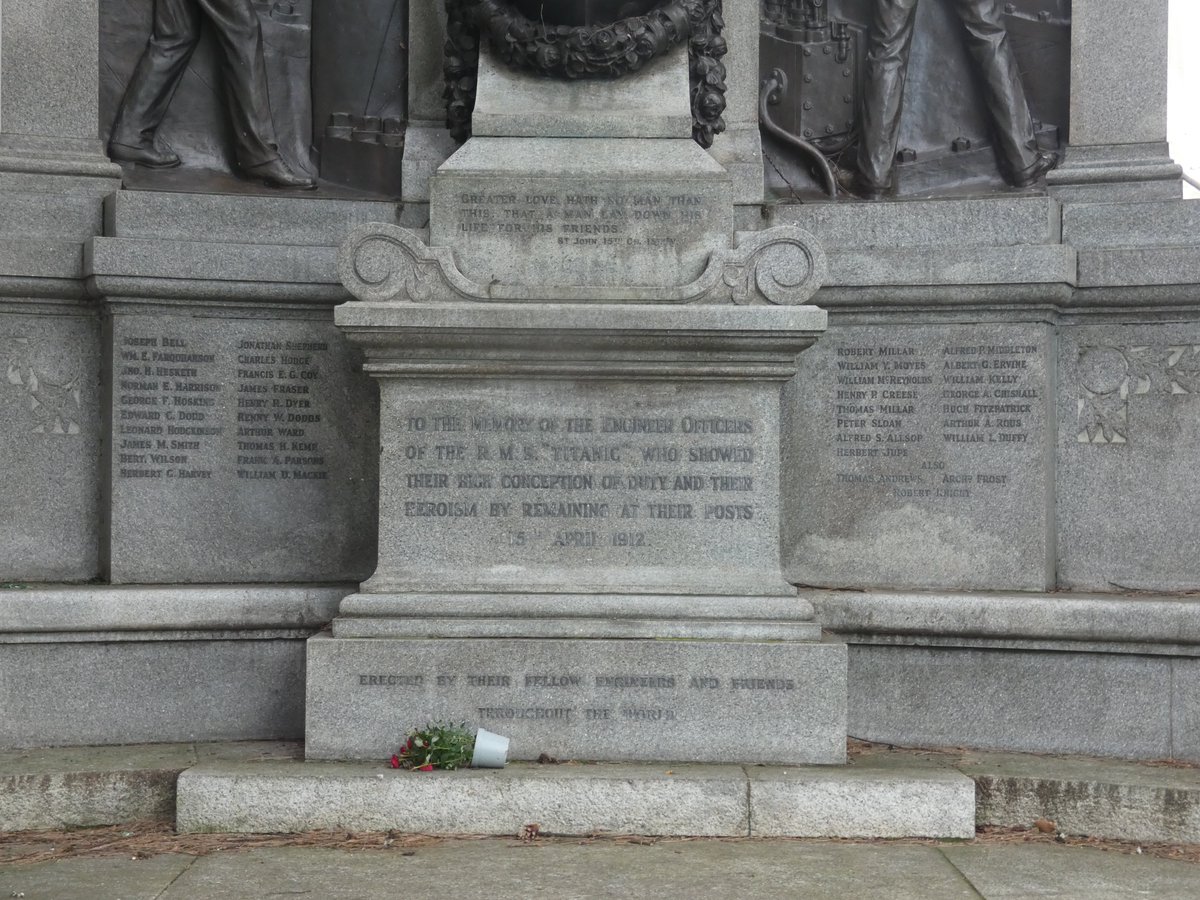 22nd April 1914, the memorial to #Titanic's engineers is unveiled by Archibald Denny in the East Park of #Southampton in front of 10 000 people.
#Titanic2024 #Titanic112 #TitanicAnniversary #TitanicTimeline #RMSTitanic #OTD