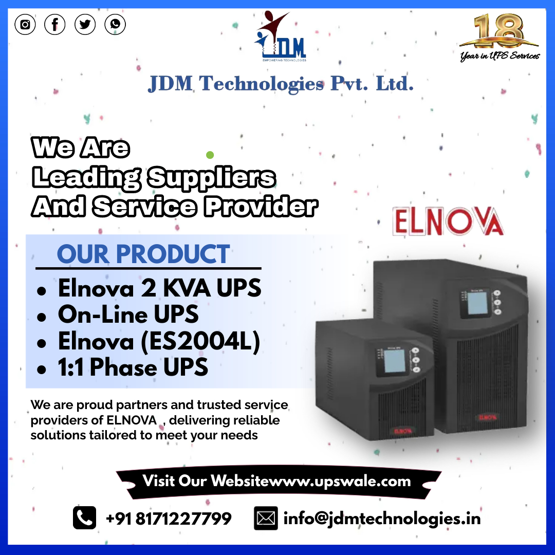 We are proud partners and trusted service providers of ELNOVA  , delivering reliable solutions tailored to meet your needs
#UPS #PowerSupply #BackupPower #DataProtection
#BusinessContinuity #ITInfrastructure
#EnergyBackup #ServerProtection #BatteryBackup
#UPSsystem