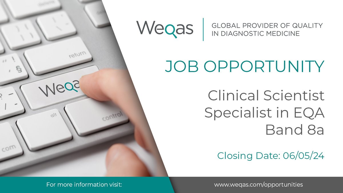 We have an exciting opportunity for a Band 8a Clinical Scientist Specialist in EQA to join our team here in Cardiff. Closing date: 06.05.2024. Apply now: weqas.com/opportunities/. #Jobs #Healthcare @NHS_Jobs