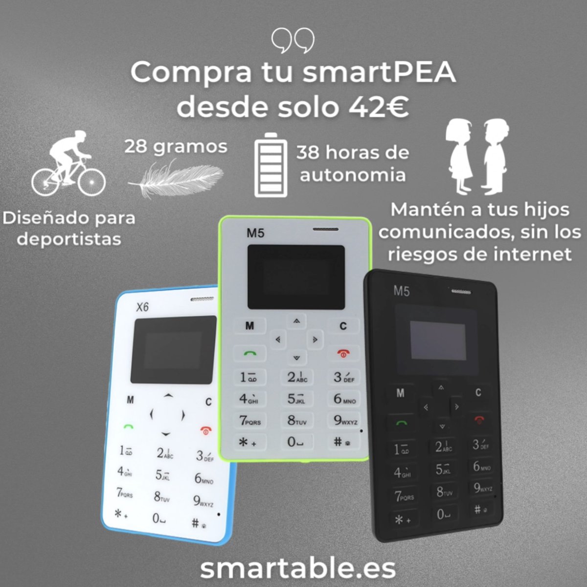 smartable_es's tweet photo. El mundo digital puede ser peligroso, por eso, recomendamos smartPEA para los mas pequeños.

✅Este miniteléfono tiene todo lo necesario para mantenerse comunicado, sin los riesgos asociados a internet y las redes sociales.
Realiza tu pedido en https://t.co/oUxU5gdH4x https://t.co/LWu867U9yw