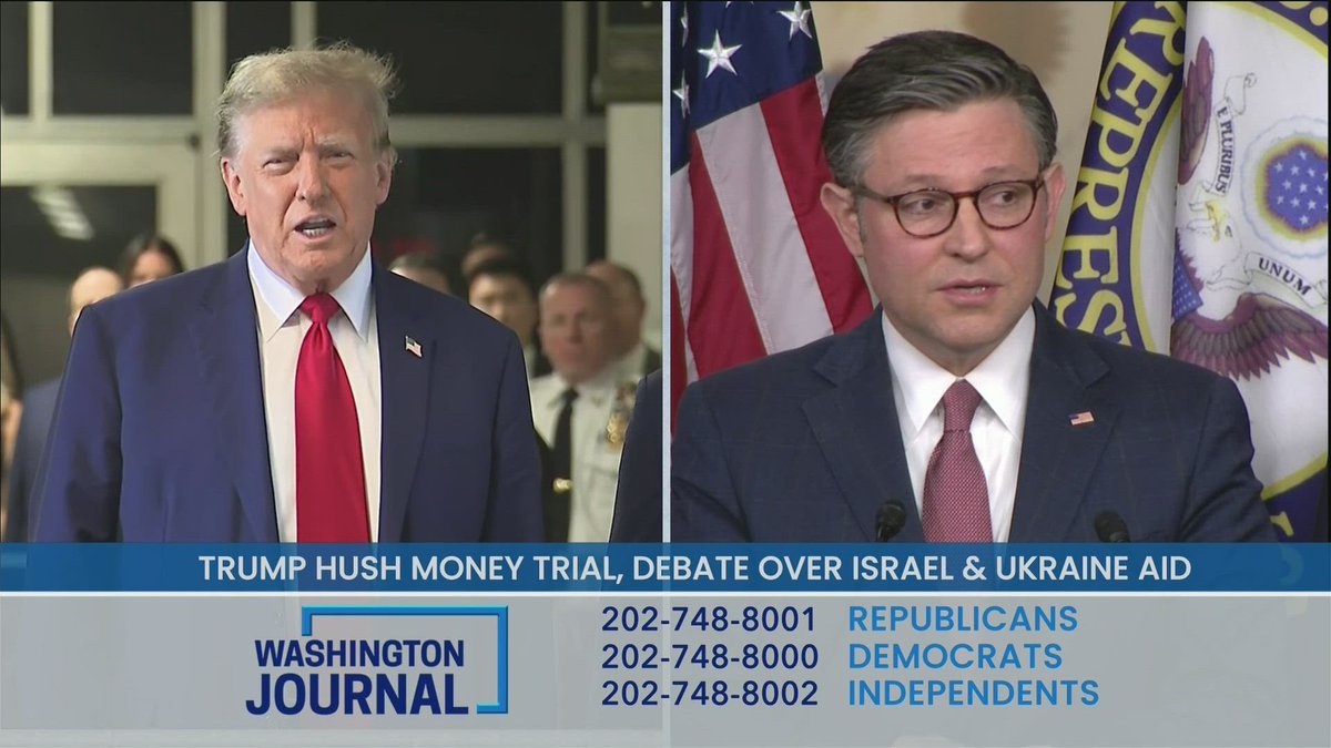 Trump hush money trial, debate over Israel & Ukraine aid Join the discussion: tinyurl.com/ms5xwpja