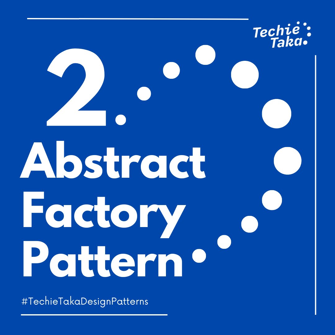 TechieTaka's tweet image. Design patterns serve as blueprint solutions to common problems during the development process.
The Abstract Factory Design Pattern stands out as a fundamental concept in object-oriented design ⬇️
#DesignPattern #AbstractFactoryDesignPattern #TechieTakaDesignPattern