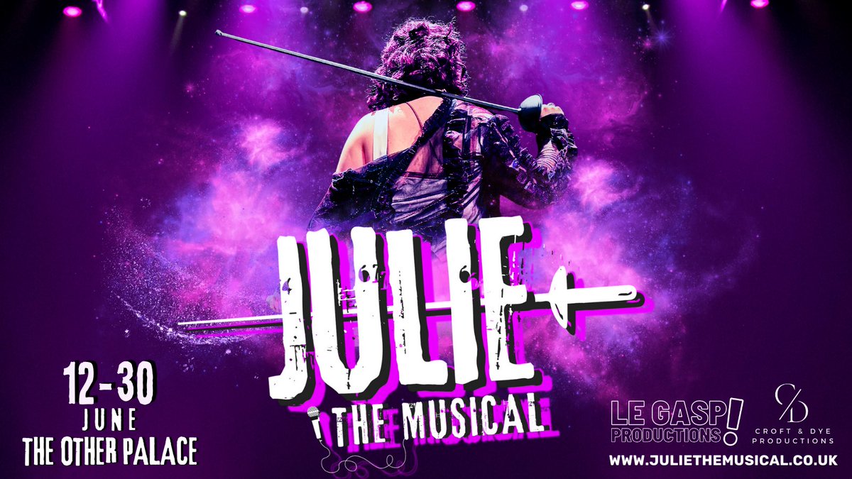 <a href="/Julie_musical/">Julie_themusical</a> by <a href="/abeybradbury/">Abey Bradbury</a> is returning to <a href="/TheOtherPalace/">The Other Palace</a> in JUNE 2024! 🌈⚔️💜

🎟️ Tickets available here: bit.ly/julie2024