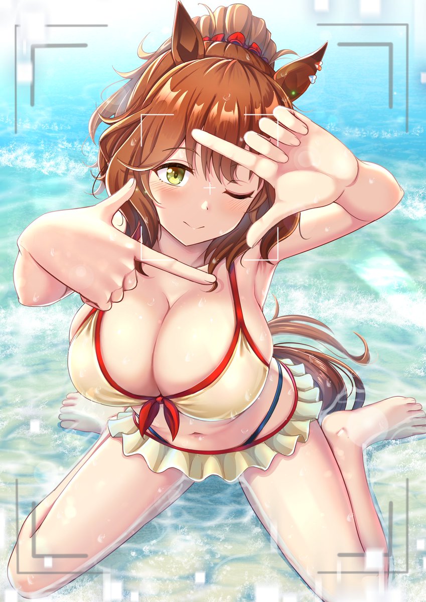 ウマ娘「#気温が高いので気が早いが水着絵が見たい #ウマ娘 わりと色々描いてた 」|善騎士のイラスト