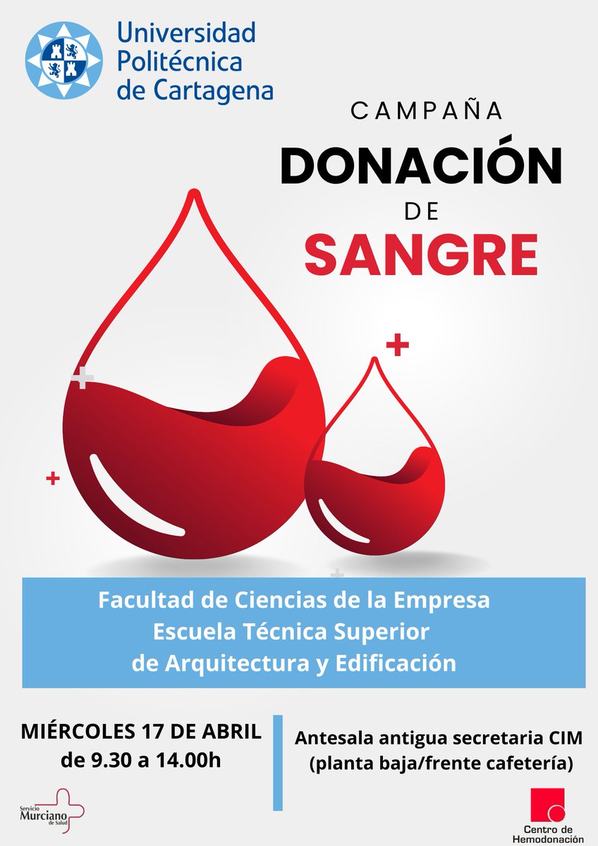 DONACIONES! 🩸 Seguimos con la campaña de #Donacióndesangre en @UPCToficial
Mañana os esperamos a #todos en @empresaupct
para  #DonarSangre  y  #regalar #vida 🎁
@DELFCCE 
ℹ️Requisitos para #donarsangre ow.ly/CV0i50Mmvm2