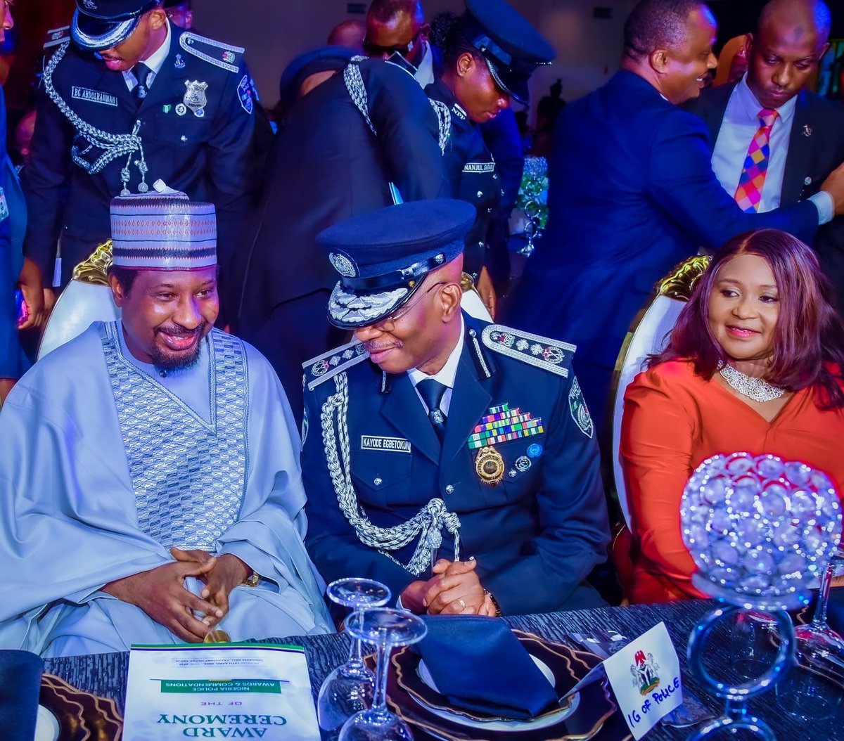 The Deputy Senate President, IGP, and the POWA President at the award and Commendation Ceremony in abuja on Monday.