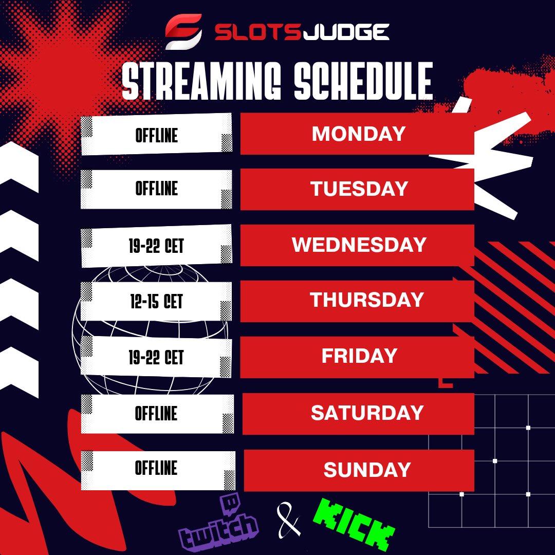 Guys, we've crafted the upcoming Slotsjudge stream schedule just for you! 💌 Make sure to save it so you won't miss out. 👌

twitch.tv/slotsjudge

#SlotsjudgeStream #onlineslots #twitch