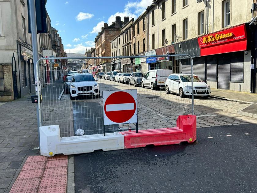 Road closures are in place in Greenock as improvement works in the town centre continue. dlvr.it/T5ZLkw 👇 Full story