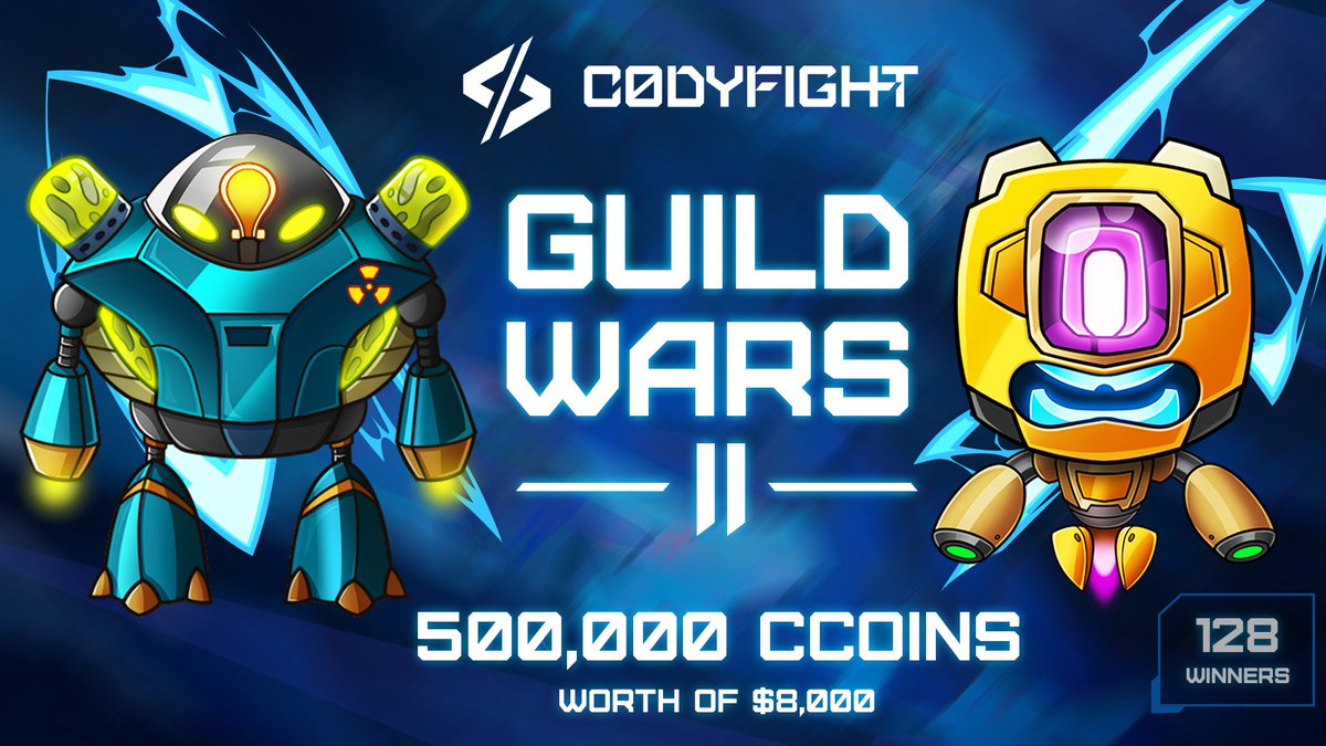 codyfight's tweet photo. ⚔️ Gear Up for Guild Wars II: $8000 in Prizes!

Engage in intense PvP battles against other guilds and compete for prizes including 500,000 CCoins, 24 NFTs, and 28 fighters. The first round kicks off on April 29th.

Register your guild NOW: https://t.co/BSjQPifcuQ https://t.co/Z3r0gxkKKj