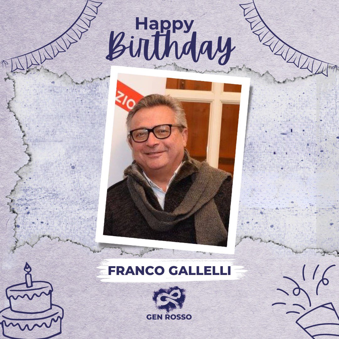 Oggi auguriamo un buon compleanno a Franco Gallelli 🎉🎉 Che sia un anno speciale pieno di tante cose belle! Grazie per il tuo impegno e contributo prezioso al Gen Rosso.
@Loppiano_it @focolaritalia @Focolare_org