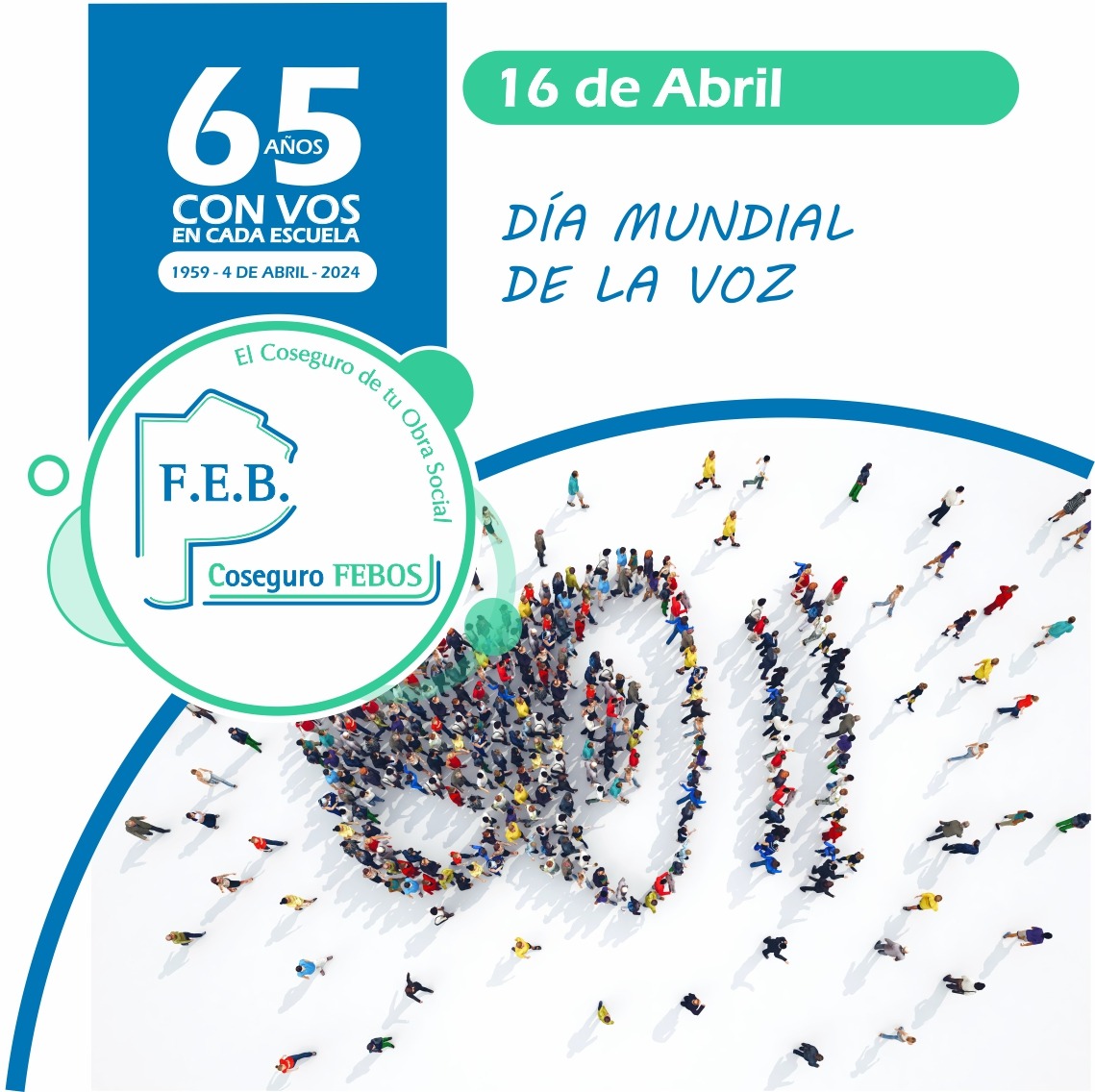 LaFEB's tweet photo. 🗓️ #16deAbril
DÍA MUNDIAL DE LA VOZ

📣 Desde el #CoseguroFEBOS te brindamos algunas recomendaciones para cuidar una de nuestras herramientas profesionales más importantes y te recordamos nuestro Plan de Fonoaudiología. 

👉 Más info https://t.co/OZ1CkWEZ5x https://t.co/cGJtlsil1p