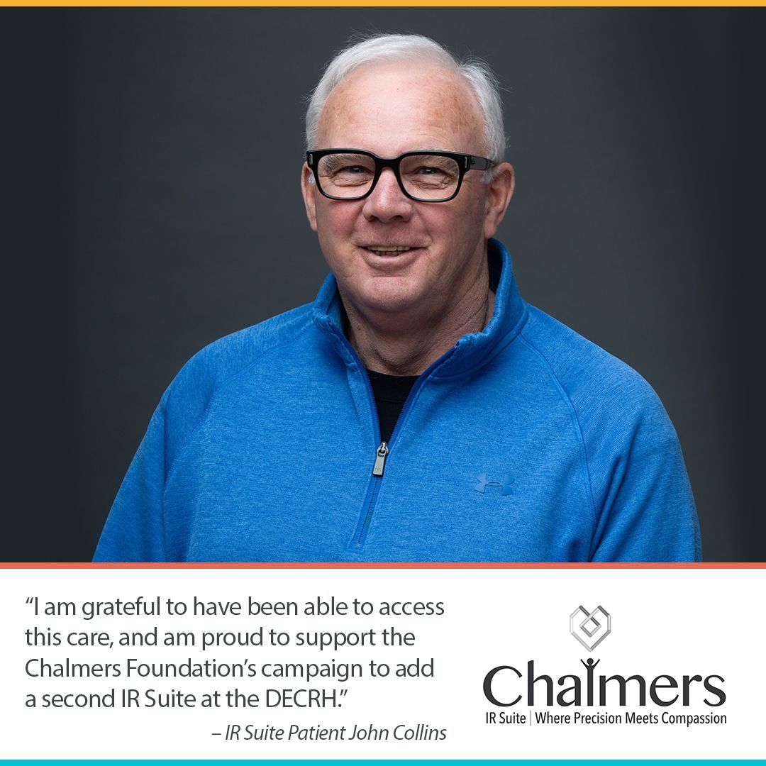 John Collins suffered an accident involving multiple injuries and was treated in <a href="/HorizonHealthNB/">Horizon Health Network</a>'s DECRH IR Suite. “I am grateful to have had access this care, and am proud to support the campaign to add a second IR Suite at the DECRH.” Donate today! buff.ly/3pXhRcR