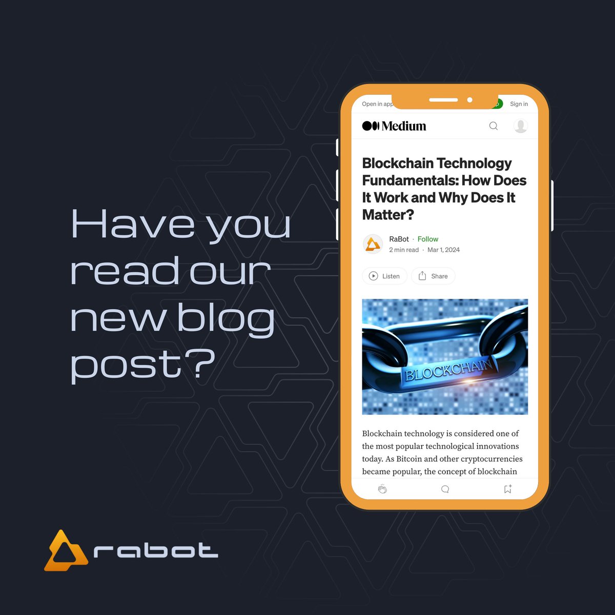 RaBot_Team's tweet photo. Have you taken a look at our new blog post? You can follow our Medium account for noteworthy articles from us and our industry. https://t.co/Jd6VP7C82S

#RaBot #Sniperbot #Launchpad #Dao #otc #Crypto #Stake #FCFSBots #Blog #Medium https://t.co/KgprXIC2dd