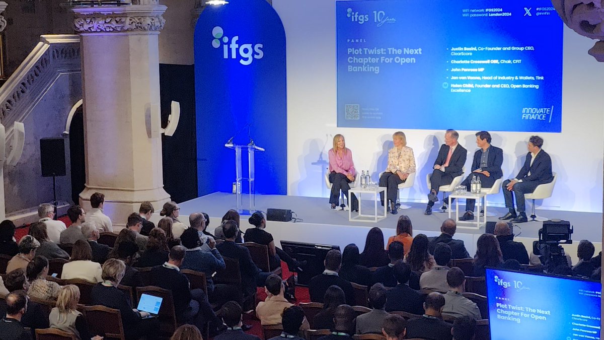 Plot Twist: The Next Chapter For Open Banking 🗣️@ClearScore, @JohnPenroseNews, @Tink and @helenchild1 and @ccrosswell discuss the future of open banking, the regulatory frameworks, long-term plans, and the path to keeping the UK as the pioneer of Open Banking. #IFGS2024