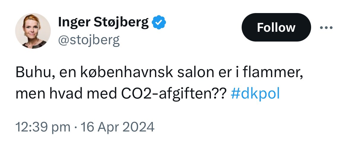 Vildt nok slettet tweet fra Inger om Børsen