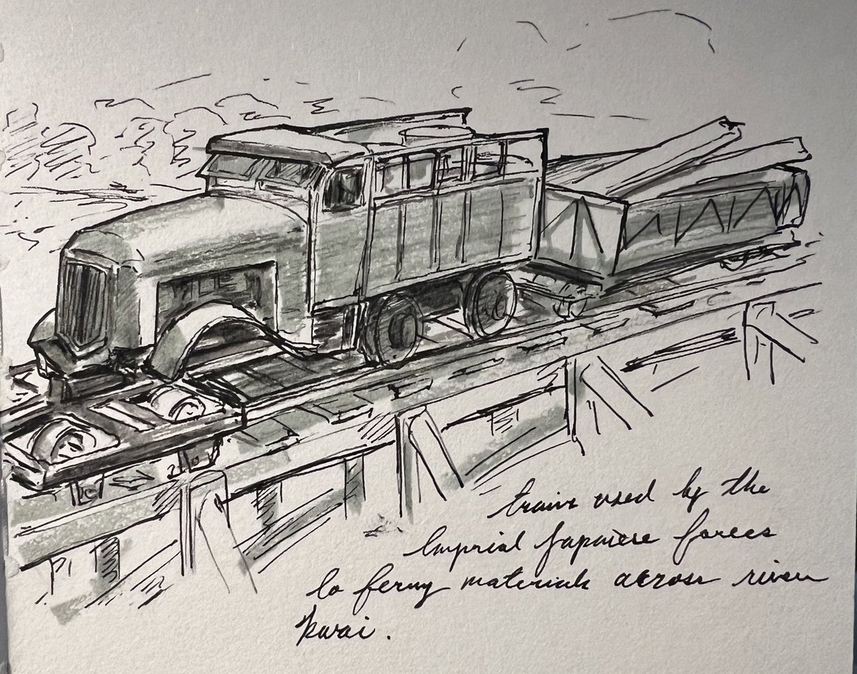 Sketch

Modified trucks used by Imperial Japanese Army on Thai Burmese railway. 
