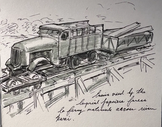 Sketch

Modified trucks used by Imperial Japanese Army on Thai Burmese railway. 