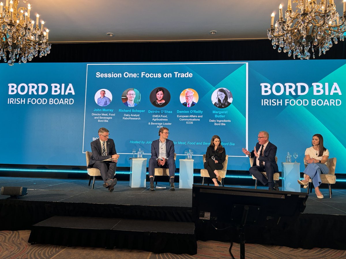 John Murray, director of meat, food and beverage @Bordbia is hosting the panel and closing out an excellent session that was focused on trade. #BBDS24 #dairymarkets24