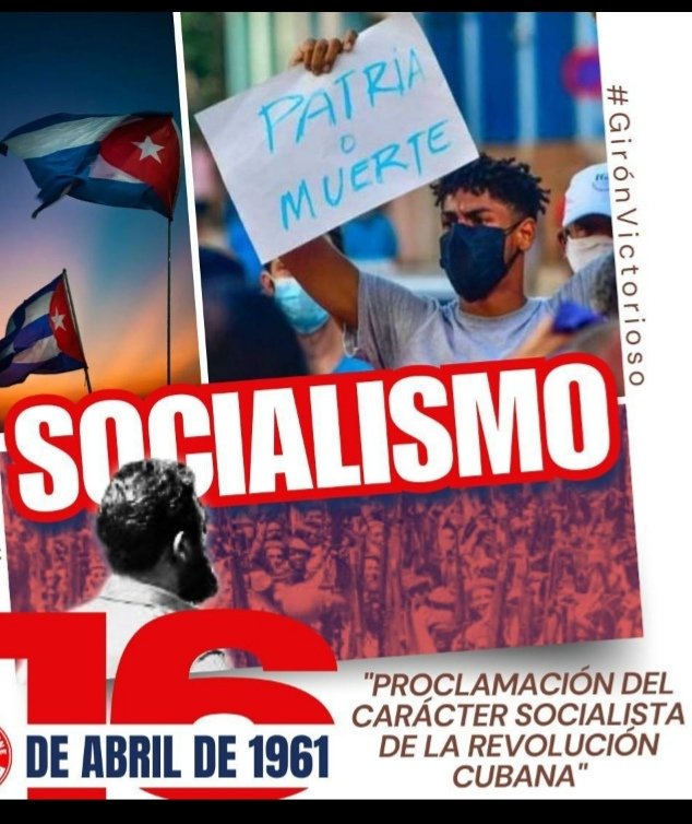 Hoy como ayer 'SOCIALISMO O MUERTE' VENCEREMOS #CubaPorLaPaz #MejorSinBloqueo #GironDeVictorias