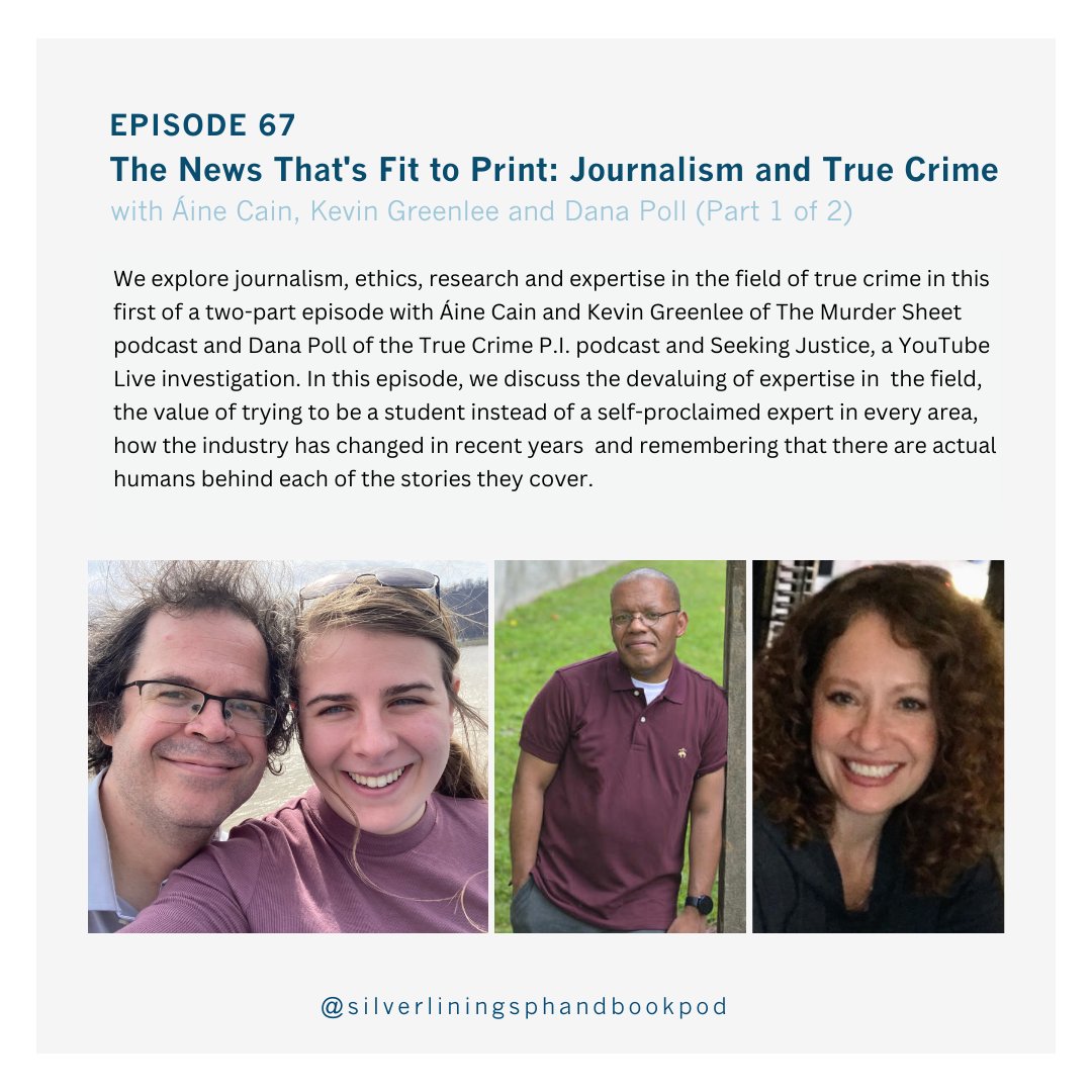 We are joined by @kevingreenlee and @aInecain of The @MurderSheet and Dana Poll of @truecrimepi and @TheJusticeShow to discuss journalism, ethics and the value of true expertise in true crime bit.ly/3Uipuen