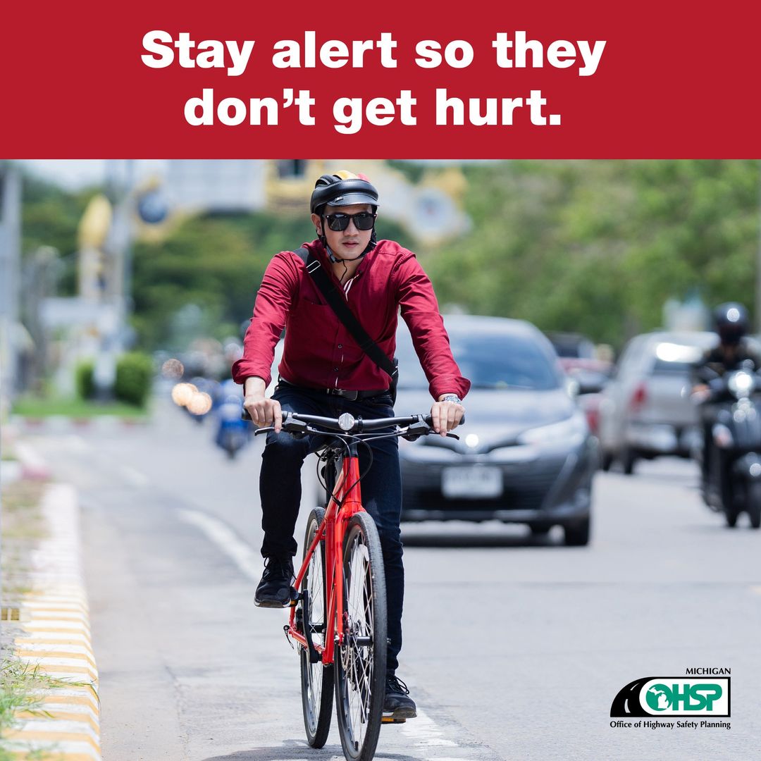 Warmer weather means more bikes on the road, so it’s more important than ever for drivers to avoid distractions. Reading one text can take your eyes off the road long enough to drive the length of a football field! Stay alert & learn these bike safety laws at…