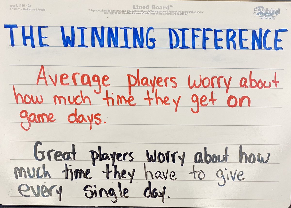 Average players worry about how much time they get on game days. Great players worry about how much time they have to give every single day.