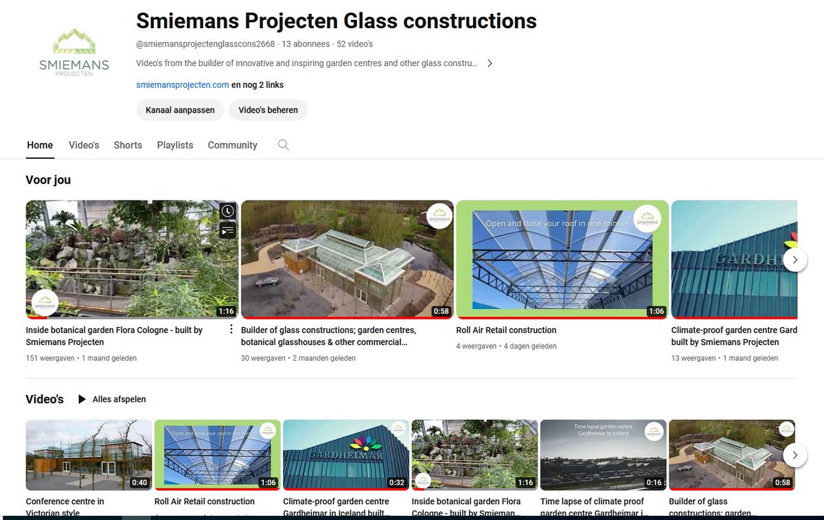 SmiemansPr's tweet image. 🎞️Have you seen all our video's on: youtube.com/@smiemansproje…? Check out our latest activities on our YouTube channel and subscribe for updates! #knowledgebasedbuilder #glasshouses #construction #videos