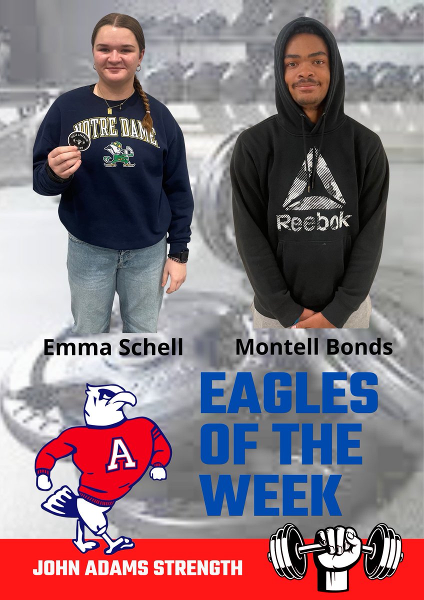 Eagles of the Week go to @Schell7Emma and Montel Bonds. Emma shaved off some time on her Fly-Ins and is on the heels of the school record. Montel joined the Top 5 Fly-In times in a very competitive boy's race.