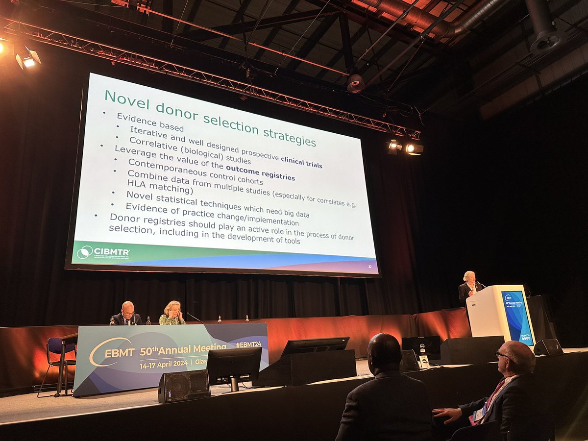 @TheEBMT @AnthonyNolan @CIBMTR # Bronwen Shaw describing how registries can guide clinical trials to speed up finding the best donor providing improved outcomes.