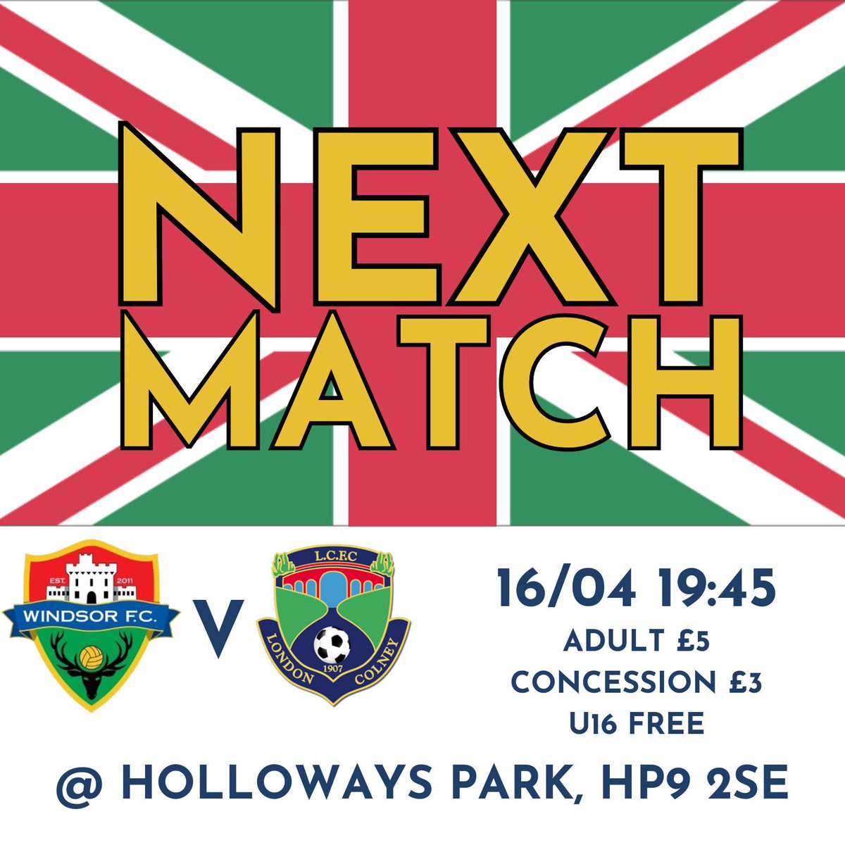It’s match night! 🌙 Get yourself down to Holloways Park for some midweek football under the lights! 💡 🟥🟩