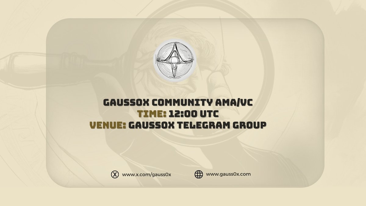 Join us! Gauss0x Community AMA/Voice Chat🎙️ 🕛 Date & Time: 04-16-2024 at 12:00 UTC 📍 Venue: Gauss0x Telegram Group Calling all members of the Gauss0x community! We're thrilled to invite you to an exclusive AMA session with our development team. This is your chance to get up…