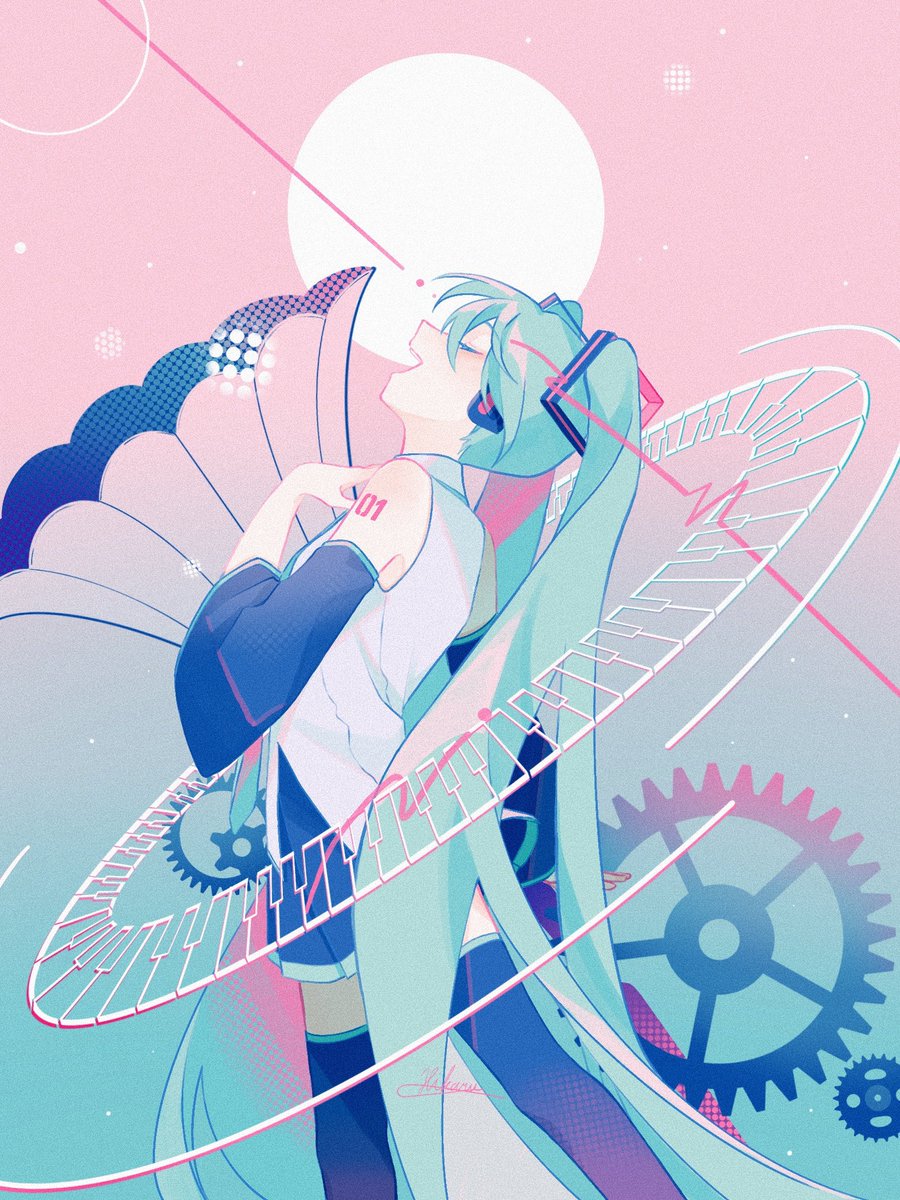 初音ミク 「#一次創作作家のファンアートミクさん 」|光🌇新規絵໒꒱skeb募集中のイラスト