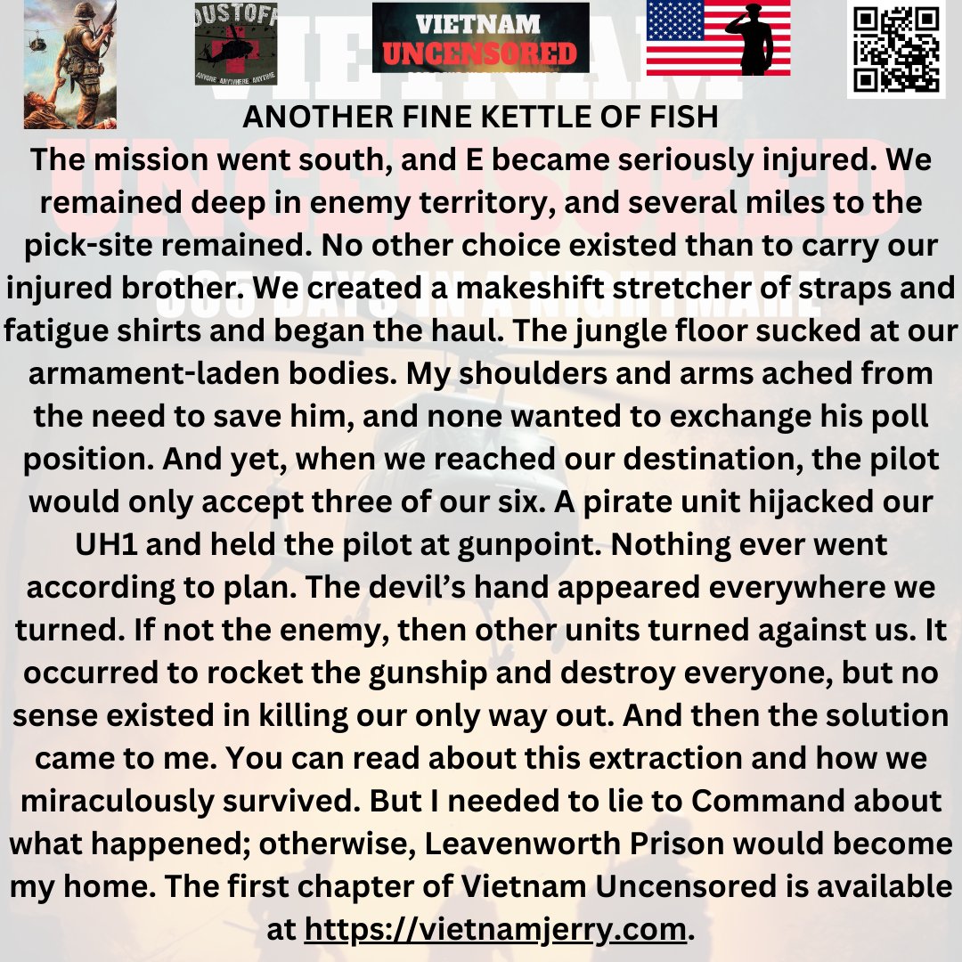 ANOTHER FINE KETTLE OF FISH Thoughts taken from Vietnam Uncensored vietnamjerry.com Our only means of departure became hijacked. #vietnamwar #vietnamveterans #mustreadbooks #readingcommunity #history #selfpromtion