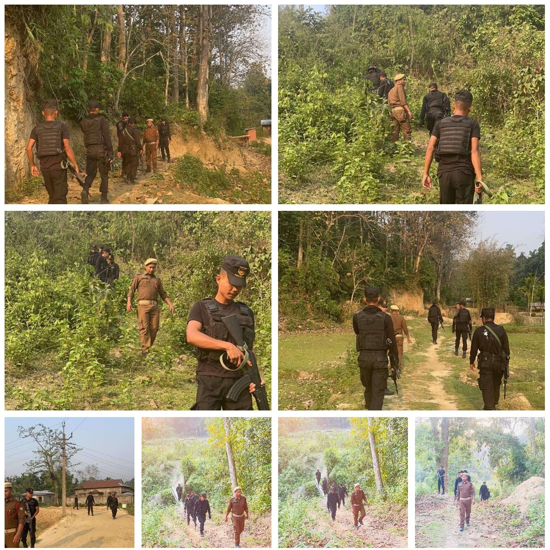 Area Domination/ Route March exercises conducted in Jalnachera, Killarbak under Ramnathpur PS by Ramnathpur PS team along with Assam Commando personnel. #জনহিতজনসেৱাৰ্থে #FreeAndFairElections #GPE2024 @CMOfficeAssam @gpsinghips @DGPAssamPolice @assampolice @KangkanJSaikia