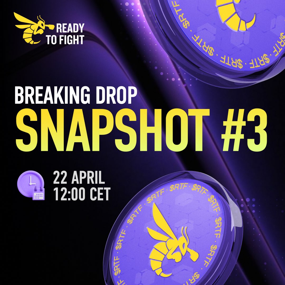 thunderXcrypto's tweet photo. RTFight & Zealy Honey Pot closes April 22nd! Don't miss out! ⏰🚀
$100,000 up for grabs ($50k tokens, $50k USDT) for top performers on the leaderboards (rewards up to $2k!).💸
Final snapshot on April 22nd, 12:00 CET.
Rewards sent directly to your @RTFight_App.
#RTFight #Zealy https://t.co/ugL4LNeDq0