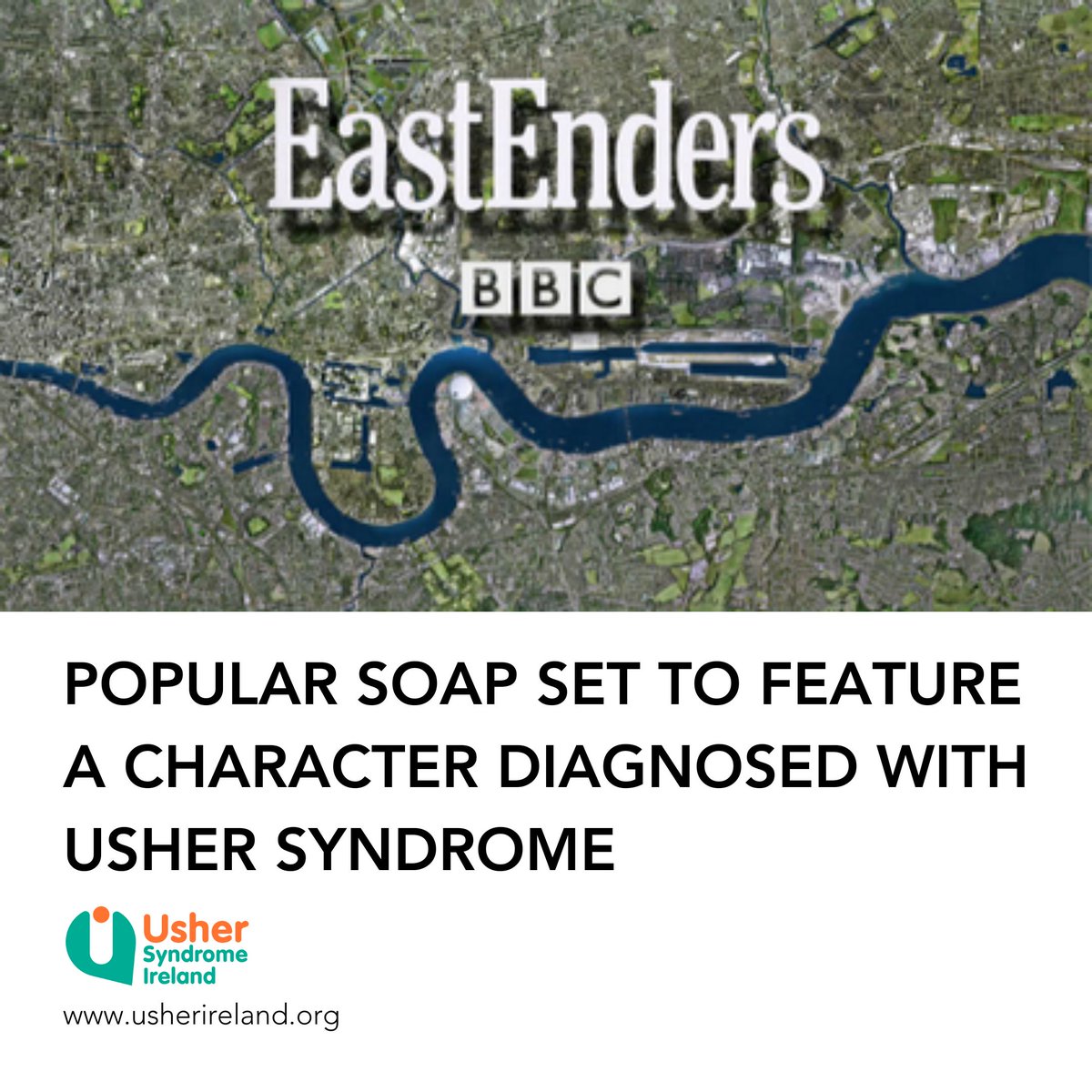 The awareness is spreading! 📢 UK soap, @bbceastenders , is set to highlight Usher syndrome as a character gets this devastating diagnosis next week. Viewers in Ireland can watch on @RTEOne , Monday to Thursday at 7:30pm. Read more : mirror.co.uk/tv/tv-news/bbc… #UsherSyndrome