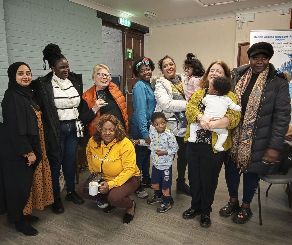 We were delighted to visit Carriers of Hope today. We presented them with an award to celebrate the impact their work with us has had on improving maternity care for asylum seeker and newly arrived women. @CarriersOfHope