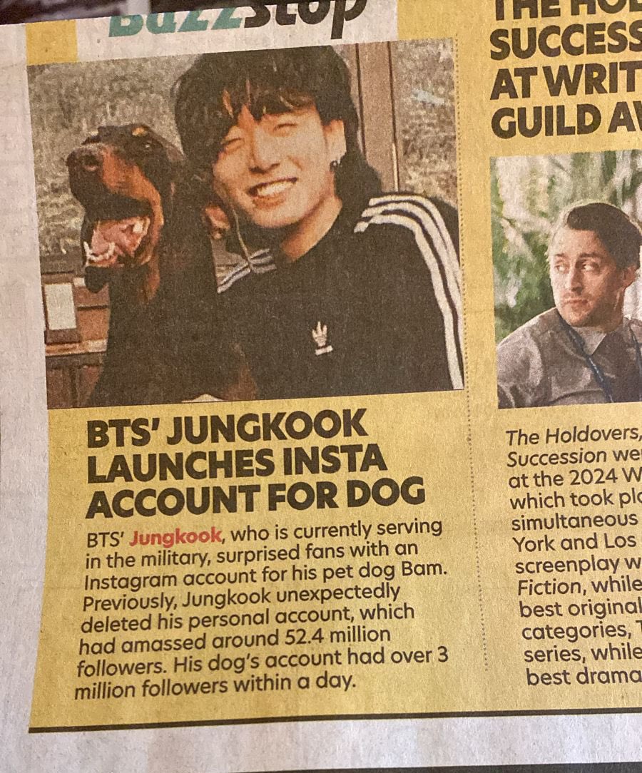 My mom sent me this.. Bam has made it to the papers. 🤣