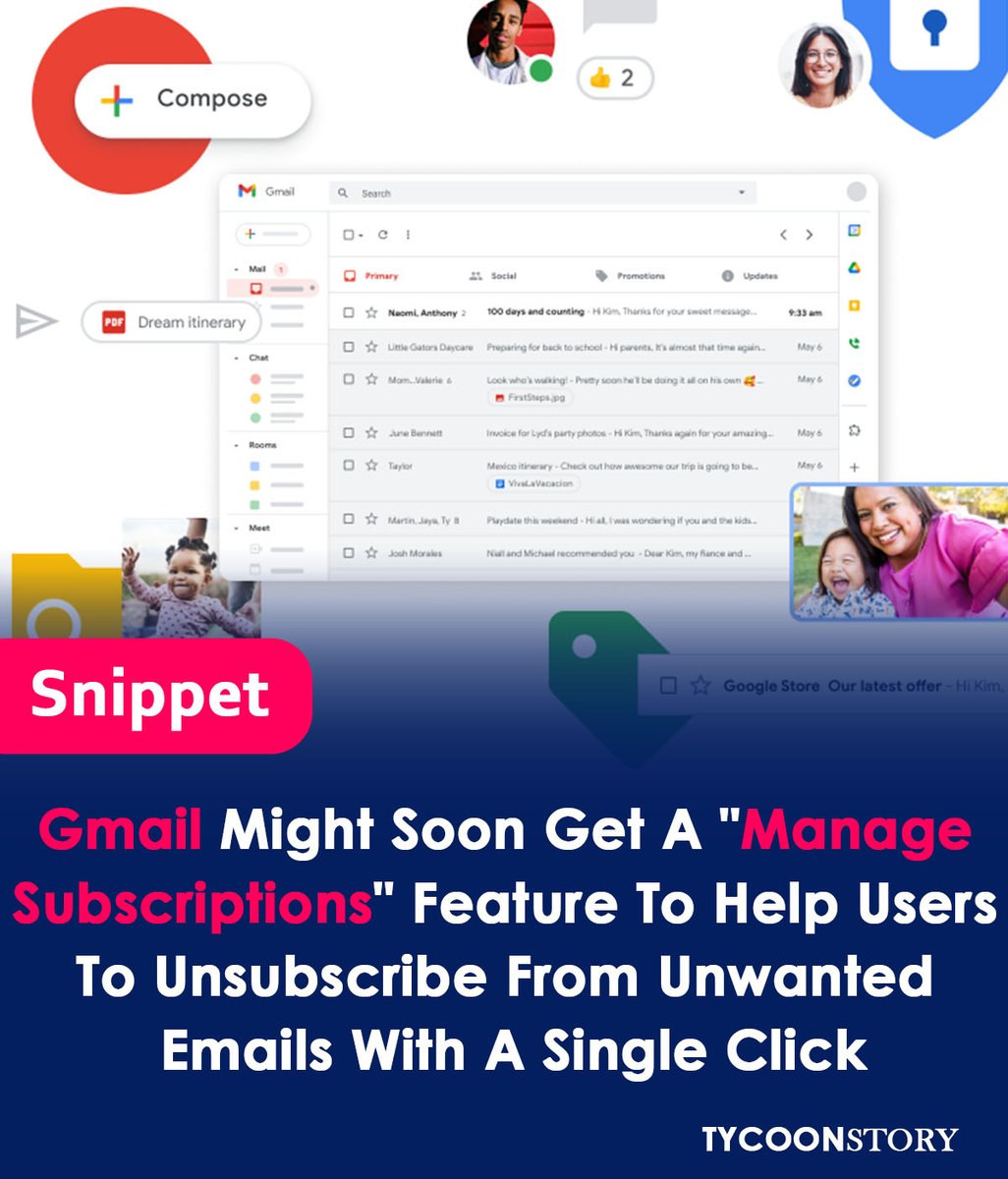 TycoonStoryCo's tweet photo. Google is developing a Gmail feature to simplify subscription management and inbox organization
#Google #Gmail #EmailManagement #Subscription #InboxOrganization #AppUpdate #FeatureUpdate #UserExperience #EmailSubscriptions #Unsubscribe #EmailFilters @Google @gmail @GoogleAI https://t.co/p5ZNcdjBbR