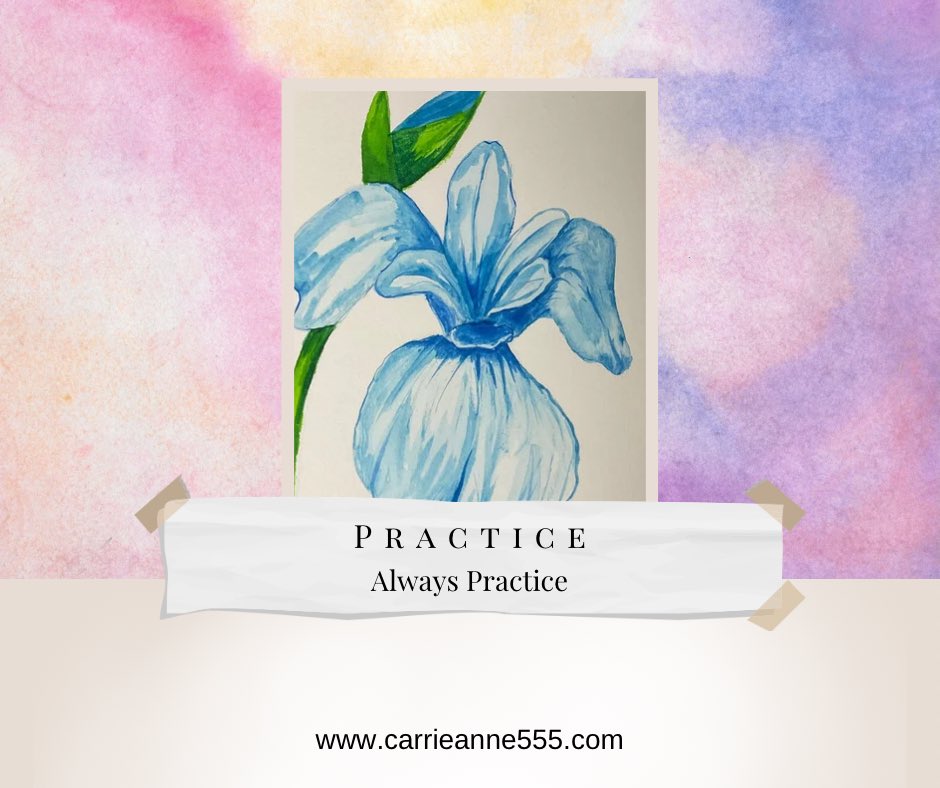 CarrieAnne555's tweet photo. If you want to get better at something, you must practice every chance you get. #artist #illustrator #watercolorart #flowers #watercolor #author #selfpublishing https://t.co/FV2EAQa8zF