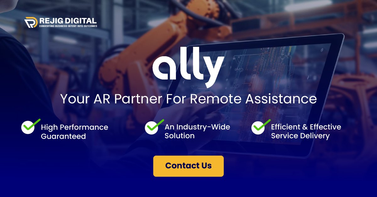 Ally is an industry-leading AR-based platform that makes it easier for you to collaborate with experts and achieve desired goals. 
contact us at +91-7433973355/ info@rejigdigital.com

#remoteassistance #iot #internetofthings #iiot #industry4 #industrialiot #digitaltransformation