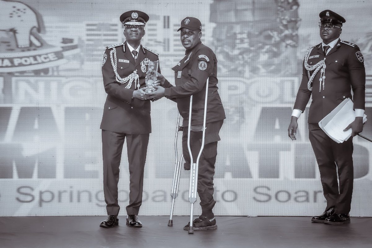 This inspector stepped on an IED (improvised explosive device) during an operation, and he lost one of his legs. He has been rewarded for his gallantry and commitment to duty.