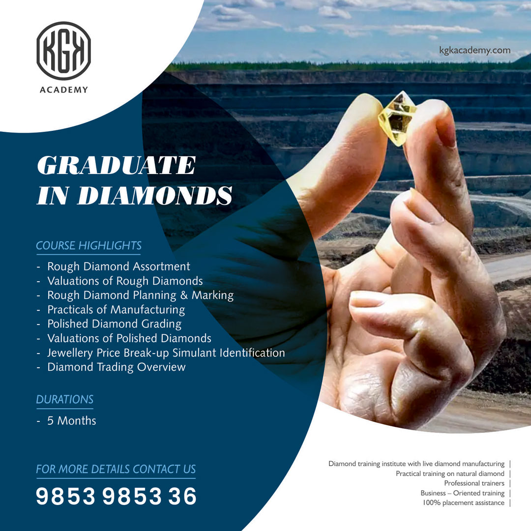 KgkAcademy's tweet image. Advance your career in the diamond sector with our extensive Graduate in Diamond program. Delve into the intricacies of rough and polished diamonds with our expert-led curriculum &amp;amp; practical training.

Enroll now for a brighter future.

#DiamondAcademy #diamondcourse #learning